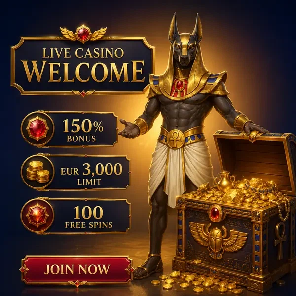 AmunRa Live-Casino-Verwalter präsentiert Schatztruhe mit Willkommensboni