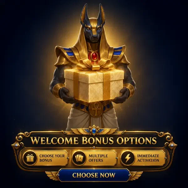 Nacht-Steward präsentiert AmunRa Willkommensbonus-Geschenk unter goldenem Kerzenlicht